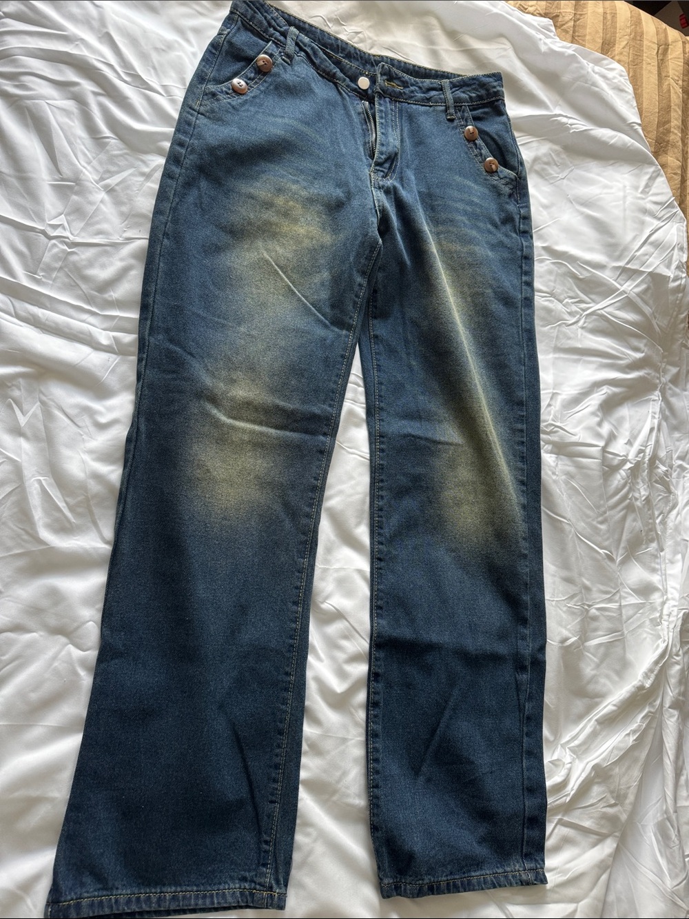 Men's Blue Washed Denim Jeans